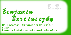 benjamin martiniczky business card